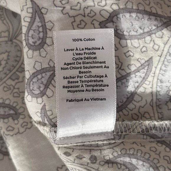 Haven Well Within Organic Cotton Poplin Grey Paisley Boho Sleep Shirt Dress Sz L - Picture 12 of 12